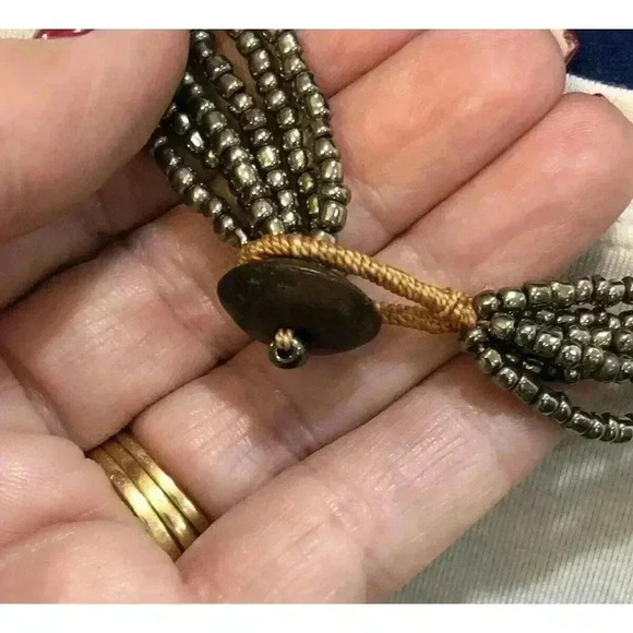 Vintage‎ Antiqued Silver Tone Necklace Retro Boho Chic Multi Strand - Picture 6 of 15